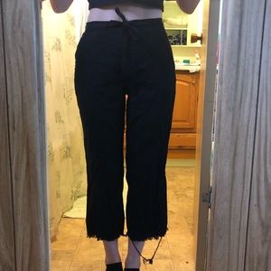 Black String Tie Pants